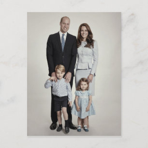 Prince William und Familie Dec 2017 stilisiert Postkarte
