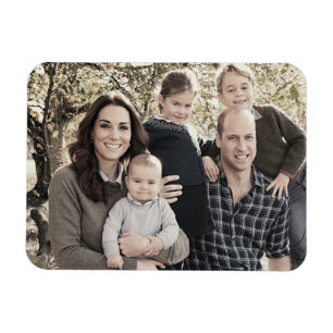 Prince William und Familie Dec 2018 stilisiert Magnet