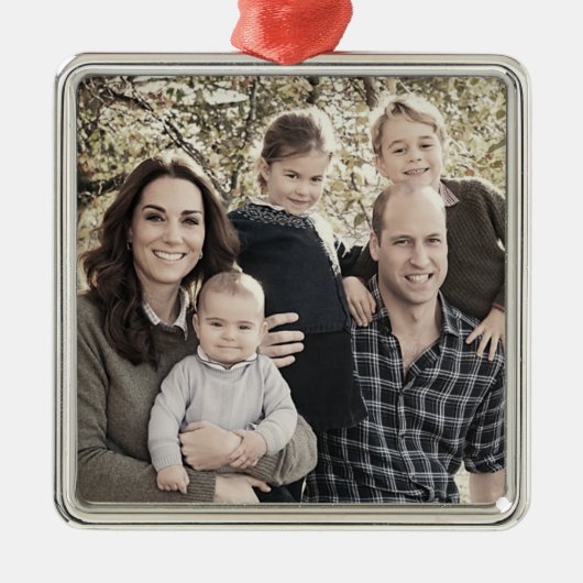 Prince William und Familie Dec 2018 stilisiert Ornament Aus Metall (Vorne)