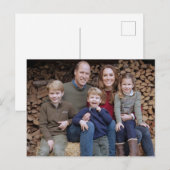 Prince William und Familie Dec 2020 stilisiert Postkarte (Vorne/Hinten)