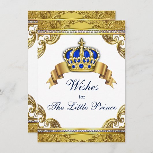 Prince wünscht sich Baby Boy Baby Dusche Hinweiskarte (Vorne/Hinten)