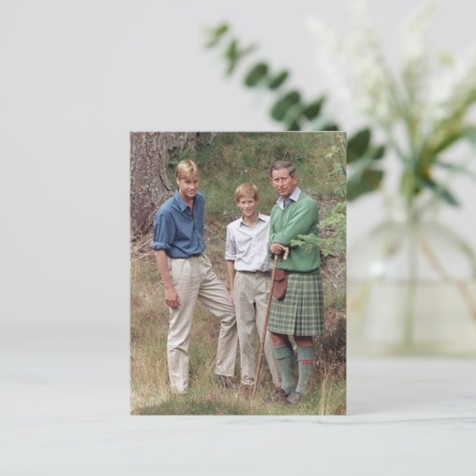 Princes Charles William Harry 1995 Postkarte (Stehend Vorderseite)