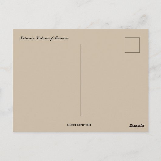 Princes Palace of Monaco Postkarte (Rückseite)