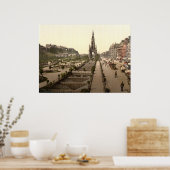 Princes Street, das Schloss und das Scott Monument Poster (Küche)