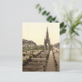 Princes Street, das Schloss und das Scott Monument Postkarte (Stehend Vorderseite)