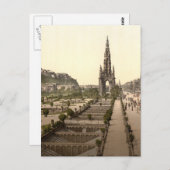 Princes Street, das Schloss und das Scott Monument Postkarte (Vorne/Hinten)