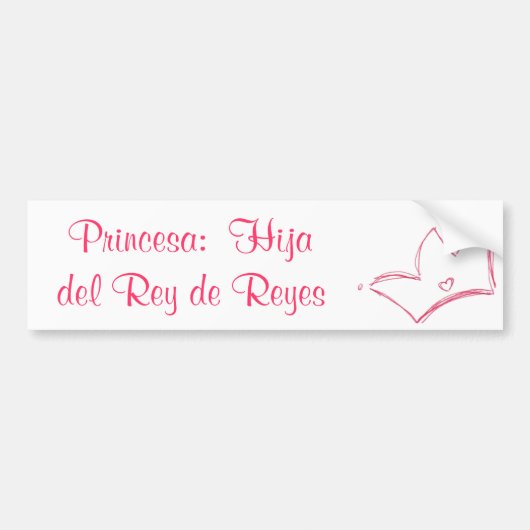 Princesa: De Reyes Hija Del Rey Autoaufkleber (Vorne)