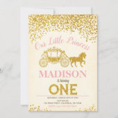 Princess 1. Geburtstag Einladung / Glitzer (Vorderseite)