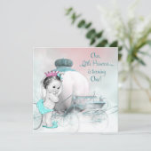 Princess 1. Geburtstag Party Einladung (Stehend Vorderseite)