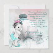 Princess 1. Geburtstag Party Einladung (Rückseite)