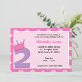 Princess 2. Geburtstag Einladung (Stehend Vorderseite)