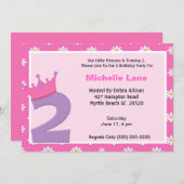 Princess 2. Geburtstag Einladung (Vorne/Hinten)
