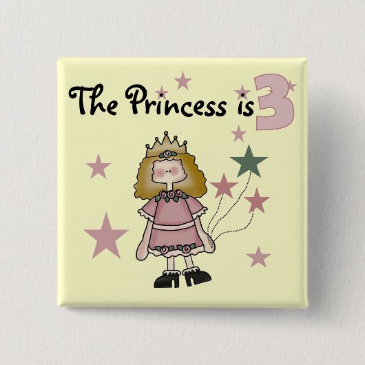 Princess 3. Geburtstagsgeschenke Button (Vorderseite)