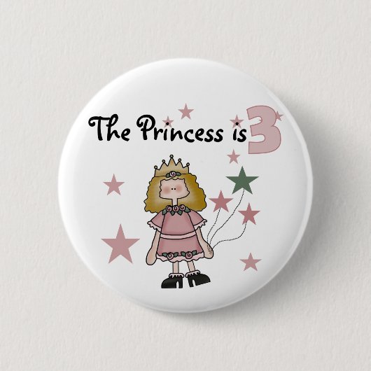 Princess 3. Geburtstagsgeschenke Button (Vorderseite)