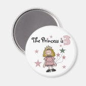 Princess 3. Geburtstagsgeschenke Magnet (Vorderseite/Rückseite)
