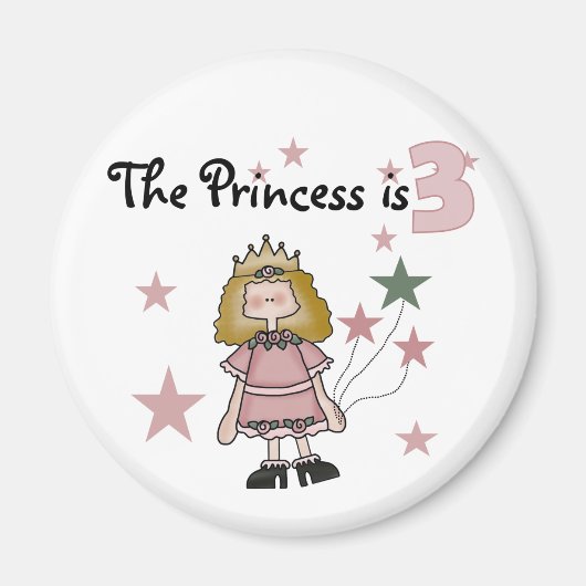 Princess 3. Geburtstagsgeschenke Magnet (Vorne)