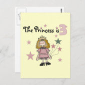 Princess 3. Geburtstagsgeschenke Postkarte (Vorne/Hinten)
