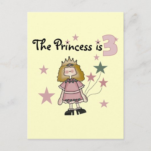 Princess 3. Geburtstagsgeschenke Postkarte (Vorderseite)
