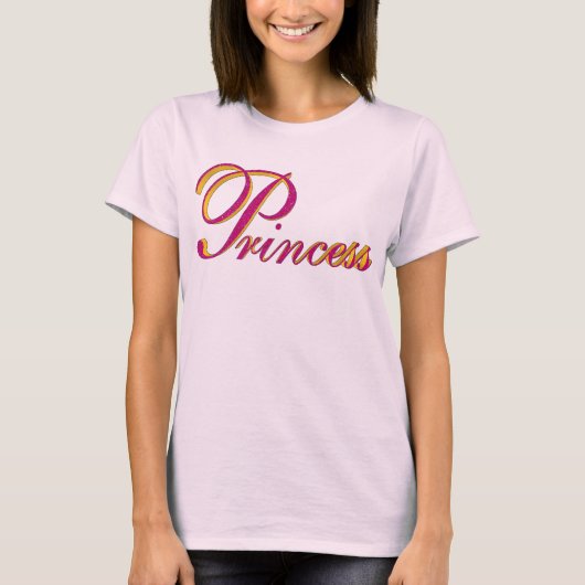 Princess 3D Pink & Gold T-Shirt (Vorderseite)