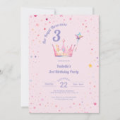 Princess  3rd Birthday Her Royal Threeness Photo Einladung (Vorderseite)
