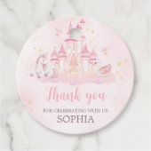 Princess 4. Geburtstag Party Runde Geschenkanhänger (Vorderseite)