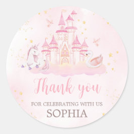 Princess 4. Geburtstag Party Runder Aufkleber