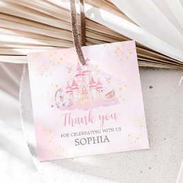 Princess 4. Geburtstag Party Square Geschenkanhänger