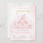 Princess 4. Geburtstagsfeier Party Einladung (Vorderseite)