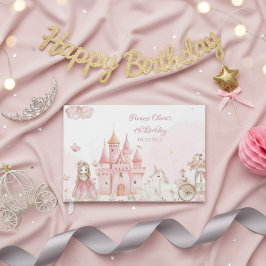  Princess 4th Pink Castle Unicorn Birthday Party  Gästebuch