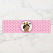 Princess African American Crown Gold Pink Wasserflaschenetikett (Einzelnes Label)