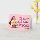 Princess Age 3 Karte (Gelbe Blume)