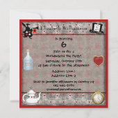 Princess Alice & Cheshire Cat Geburtstagsparty Einladung (Rückseite)