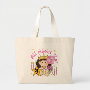 Princess All About Me 4. Birthday Tshirts Jumbo Stoffbeutel