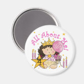Princess All About Me 4. Birthday Tshirts Magnet (Vorderseite/Rückseite)