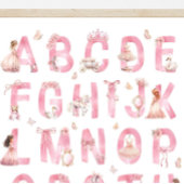 Princess Alphabet ABC Poster Kids Room Decor