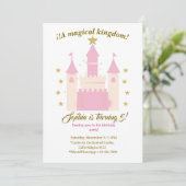 Princess and Castle Birthday Invitation | "Childre Einladung (Stehend Vorderseite)