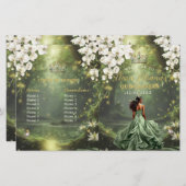 Princess and Frog Sage Green Quinceanera Program (Vorne/Hinten)
