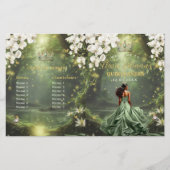 Princess and Frog Sage Green Quinceanera Program (Vorderseite)