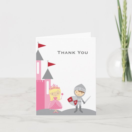 Princess and Knight Note Cards Dankeskarte (Vorderseite)
