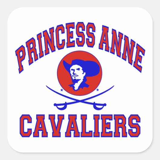 Princess Anne Cavaliers Quadratischer Aufkleber (Vorderseite)