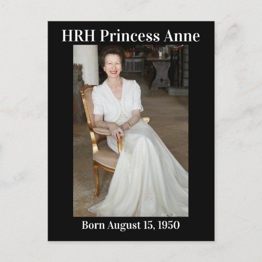 Princess Anne geborener August 15.1950 Postkarte (Vorderseite)