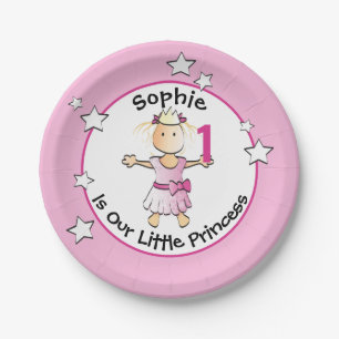 Princess any Age Personalisiert Birthday Pink Part Pappteller