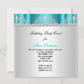 Princess Aquamarin White Diamond Tiara Geburtstag Einladung (Rückseite)