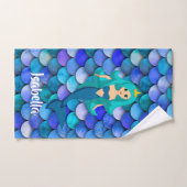 Princess auf blauem und lila Meerjungstatustyp Badhandtuch Set (Handtuch)