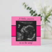 Princess Baby angepasste Ultraschallfoto-Vorlage Einladung (Stehend Vorderseite)