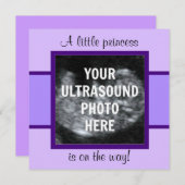 Princess Baby angepasste Ultraschallfoto-Vorlage Einladung (Vorne/Hinten)