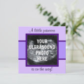 Princess Baby angepasste Ultraschallfoto-Vorlage Einladung (Stehend Vorderseite)