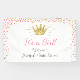 Princess Baby Duschbanner Royal Pink Gold Girl Banner