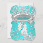 Princess Baby Dusche Aqua Blue Winter Wonderland Einladung (Vorderseite)