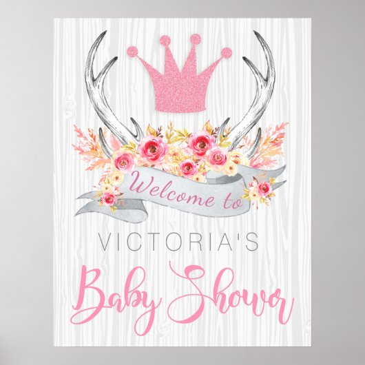 Princess Baby Dusche Begrüßungszeichen Poster (Vorne)